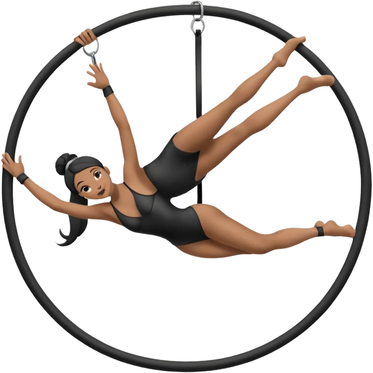 aerial hoop aerialist black n white emoji