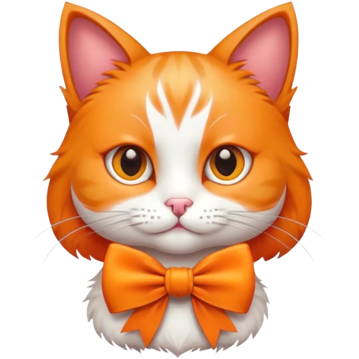A cat with a bow on emoji
