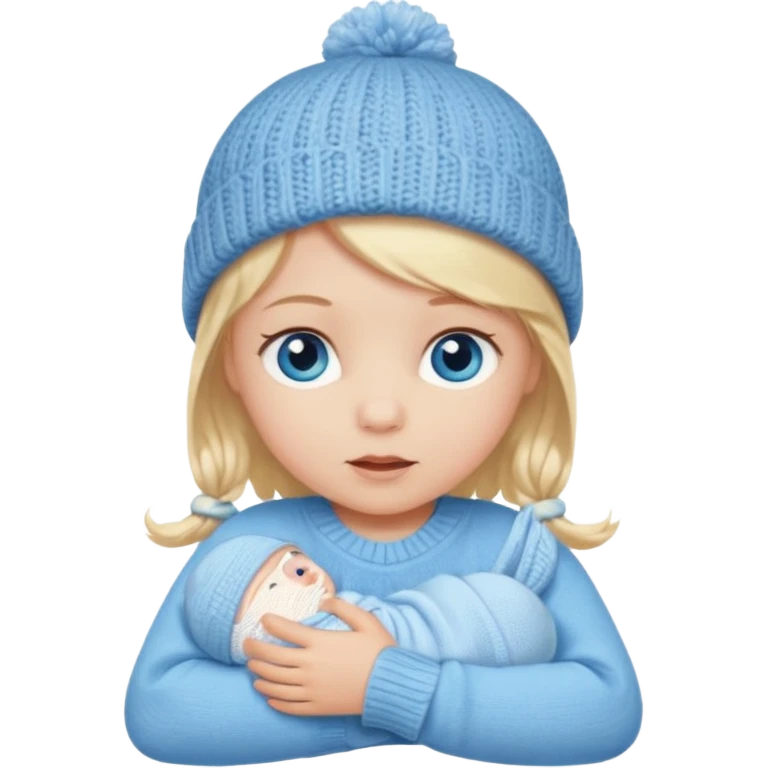blond blue eye newborn with hat emoji