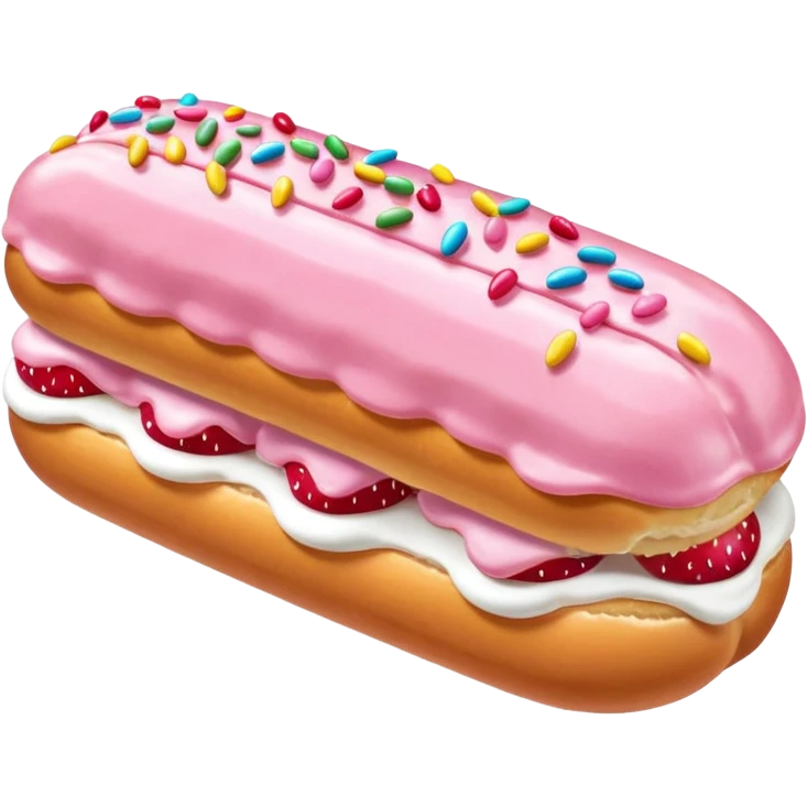 Strawberry frosting éclair























 emoji