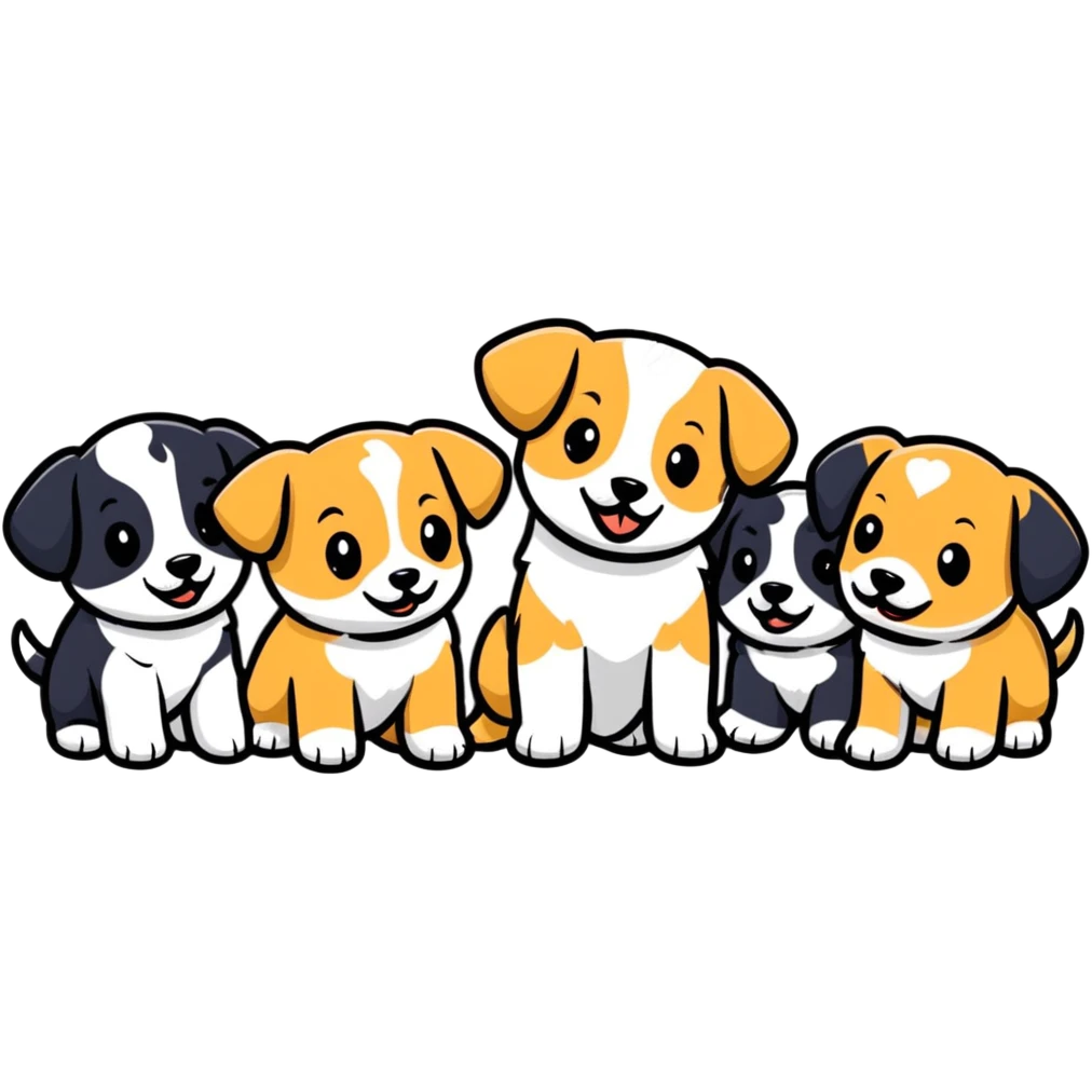 group of puppies playing emoji