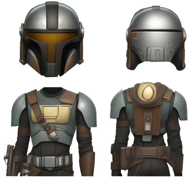Star Wars bounty hunter, front and back emoji