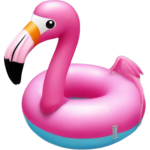 pink flamingo pool floatie in a pool emoji