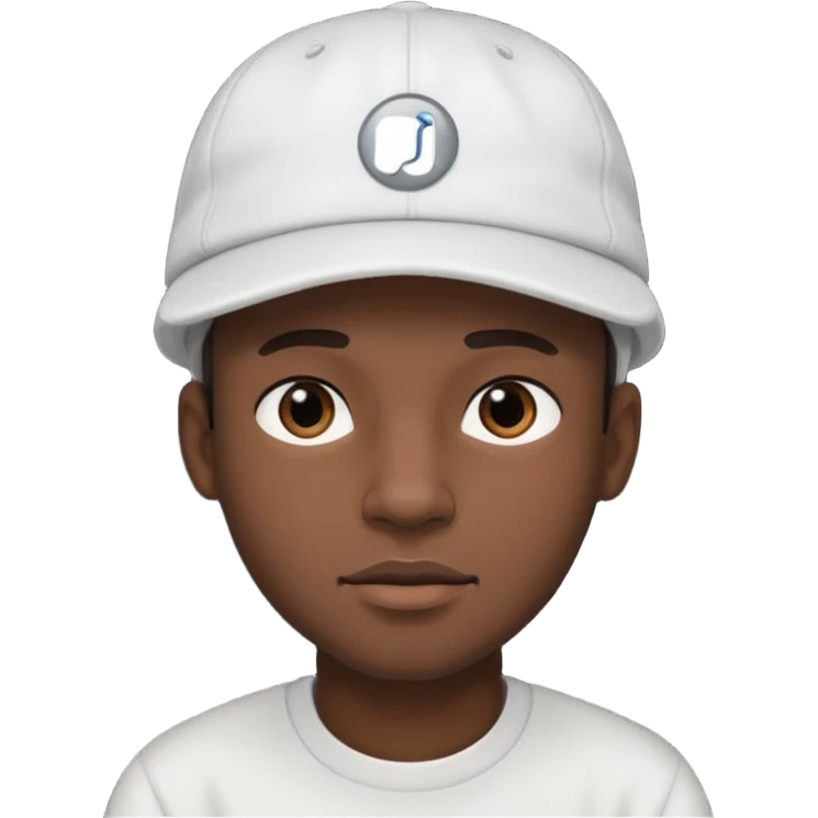 black man with white cap emoji