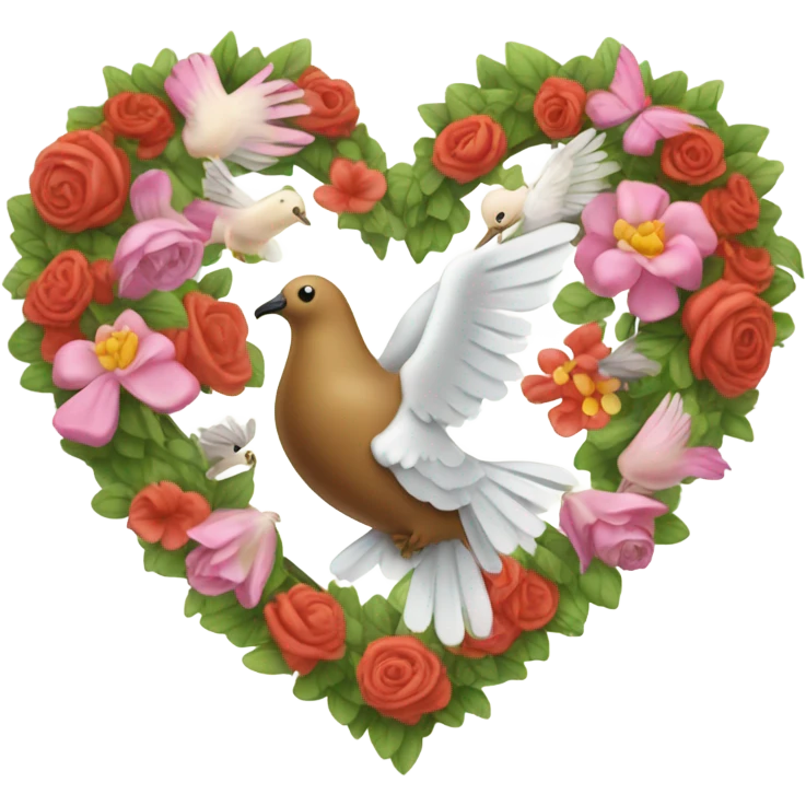 peace and love in a heart emoji