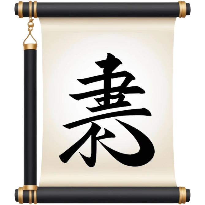 Japanese calligraphy scroll emoji