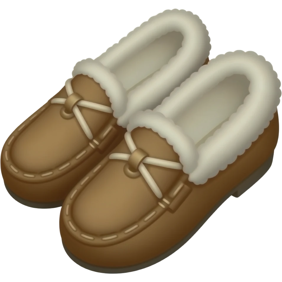 Brown shoes that has fluff in it and they're long emoji