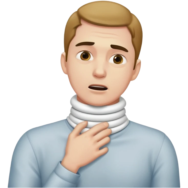 man chocking his own neck emoji