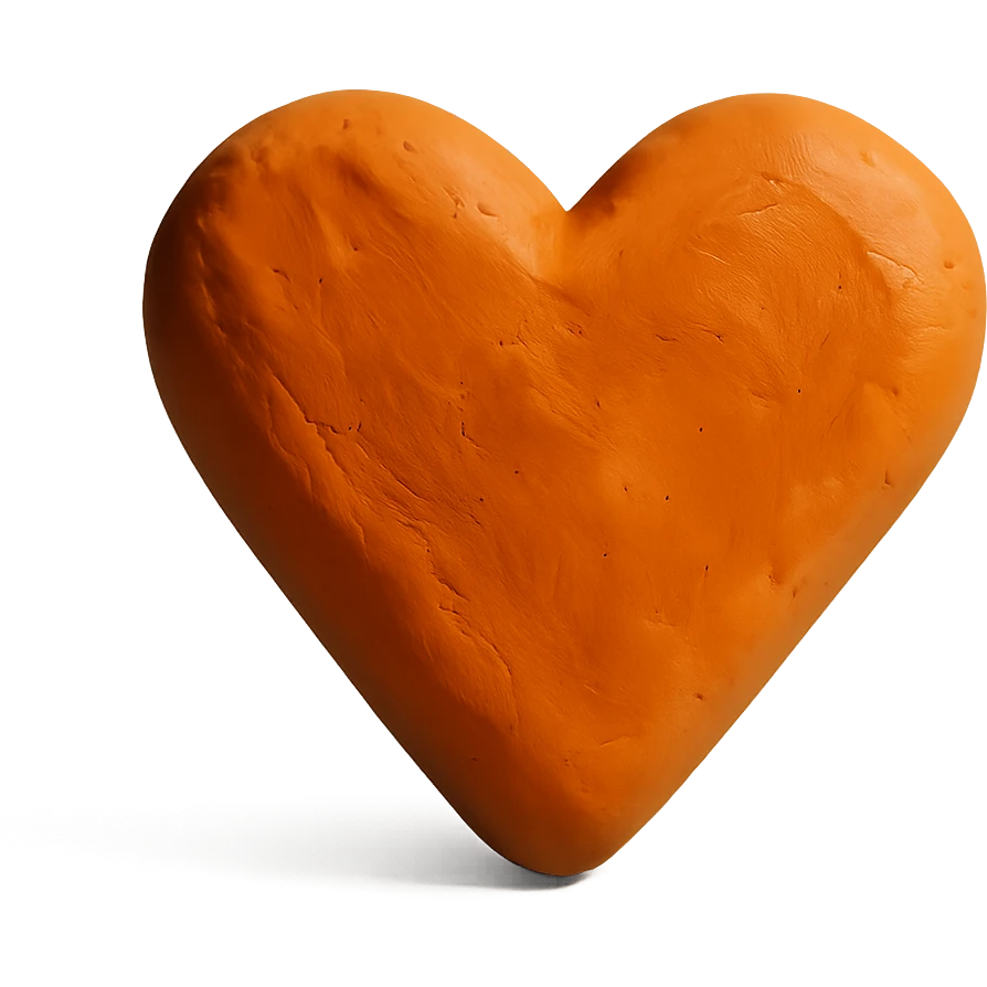 claymation style orange heart emoji