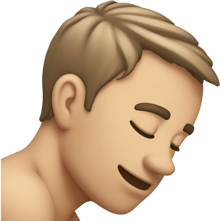 forearm placed on the back of a head emoji