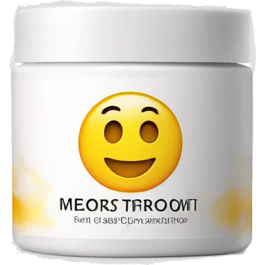 body moisturizer cream pot with label emoji