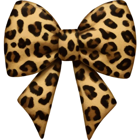 A bow in leopard print emoji