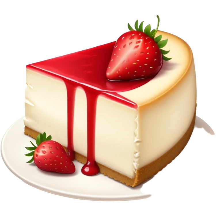 slice of cheesecake with strawberry topping emoji