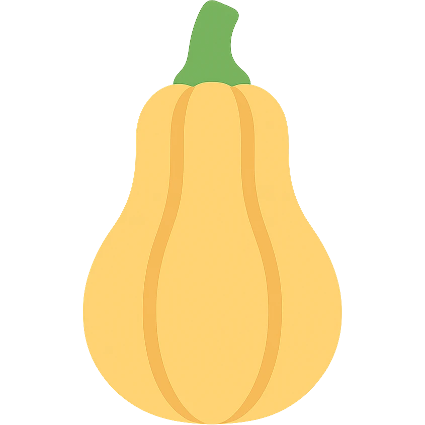 colored icon of a squash fruit with green stem and yellow-orange body emoji