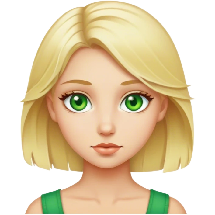 blonde girl with green eyes  emoji