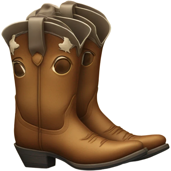 cowgirl boots cow isolated realistic emoji