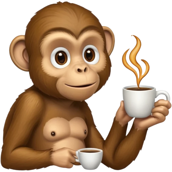side profile monkey sipping coffee  emoji