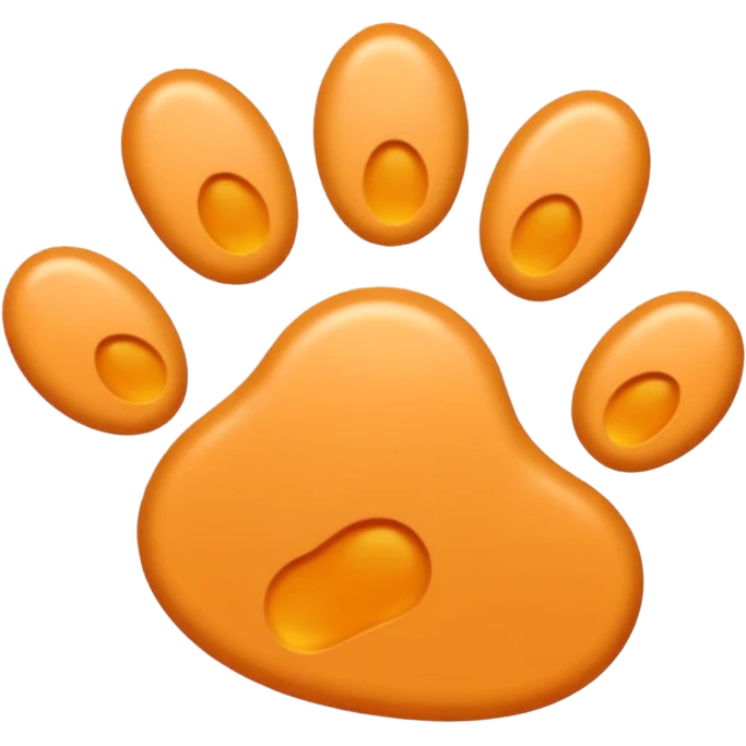 a very light pale pastel yellowy orange pawprint emoji