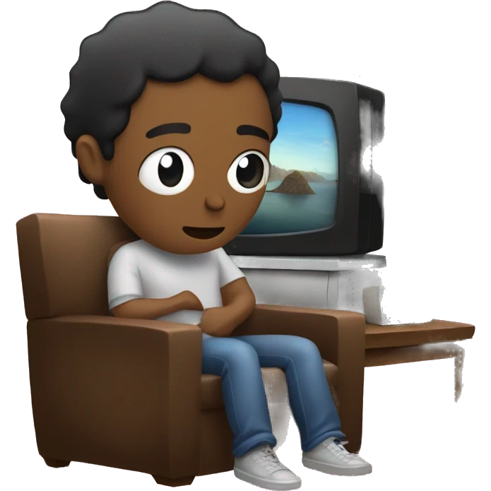 Persona con una manta viendo la TV  emoji