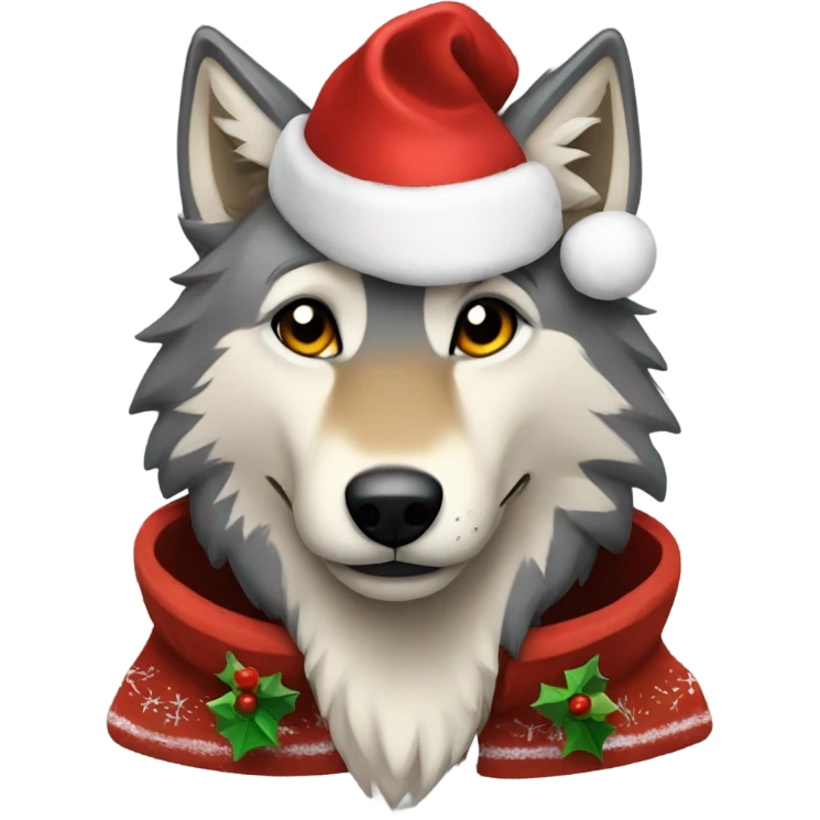 Christmas Wolf  emoji