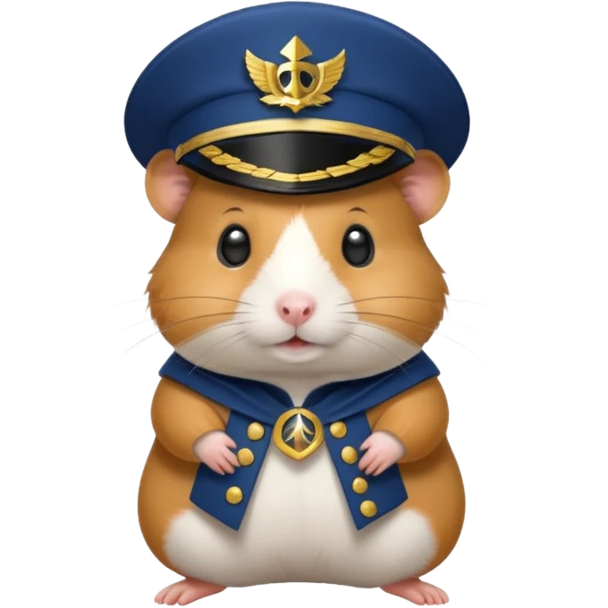 hamster wearing a captain's hat emoji