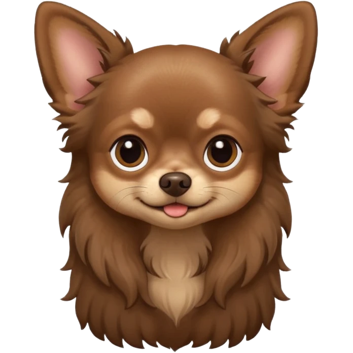 Dark Brown chihuahua long hair emoji