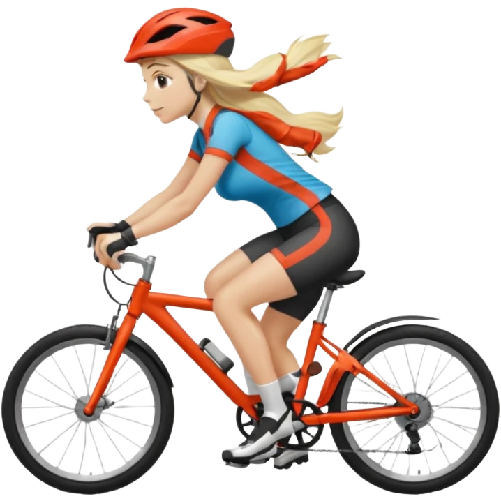 triathlete long blonde hair woman biking emoji
