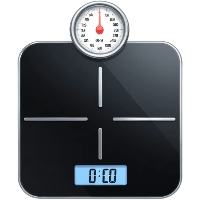 Digital weight scale with 0:00 on it emoji