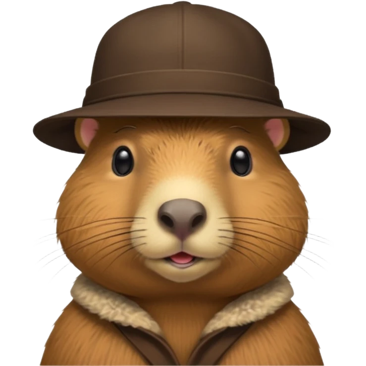 Realistisk Capybara med hat emoji