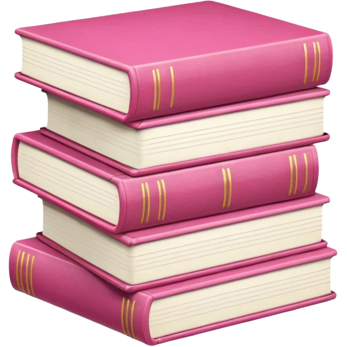 Pink and white books emoji