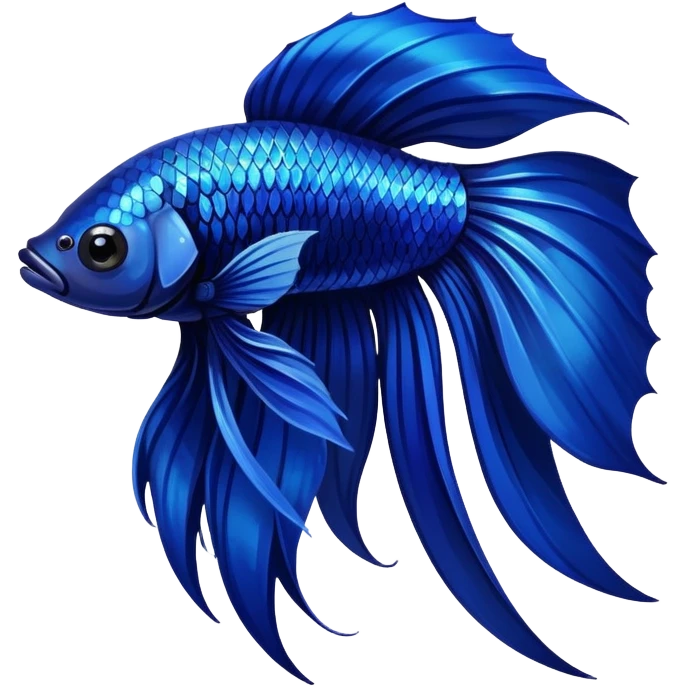 Dark blue beta fish partying emoji