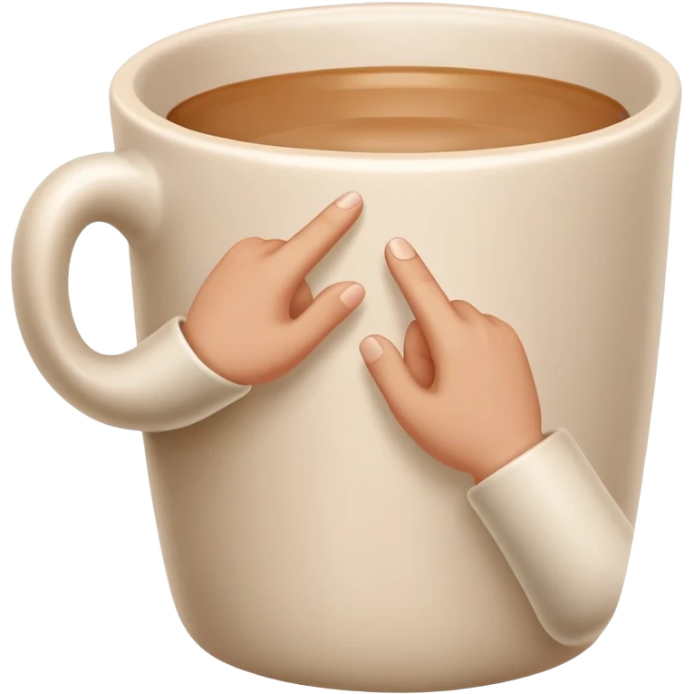 Two fingers inside cup emoji