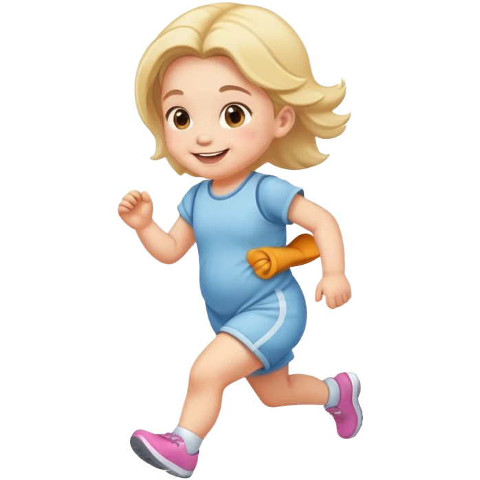 infant girl running emoji
