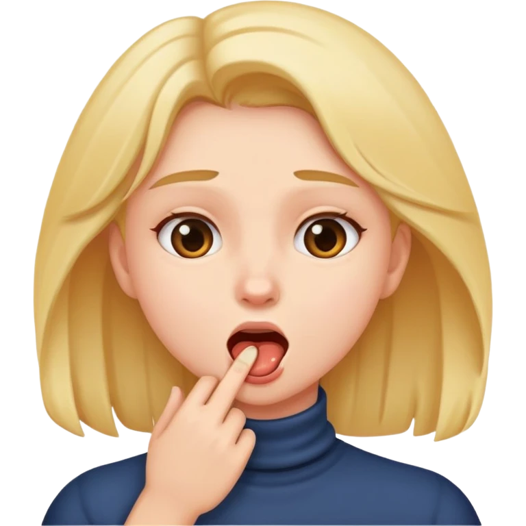 girl grabbing her throat emoji