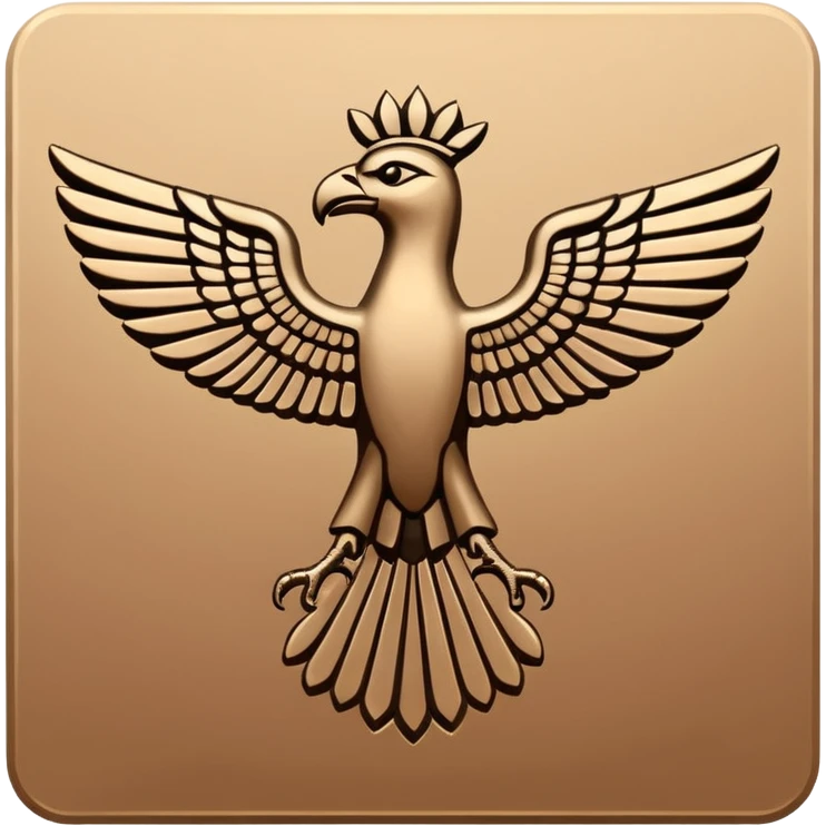 Minimal Faravahar-inspired ancient glyph,
Unicode-like pictogram similar to 𓄂𓆃,
abstract, single-symbol design,
monochrome, flat,
ancient carved sign,
no background, no text emoji