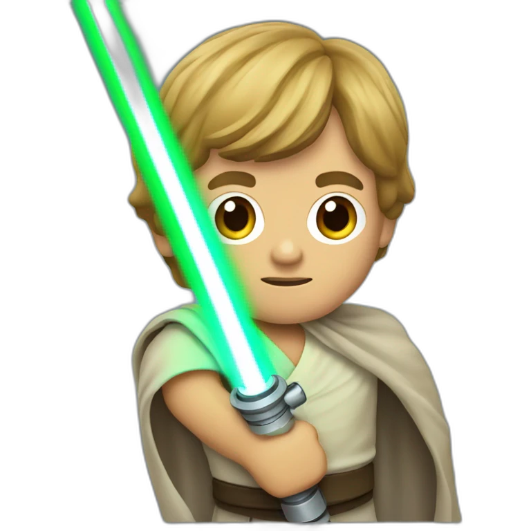 Luke skywalker holding a light saber emoji