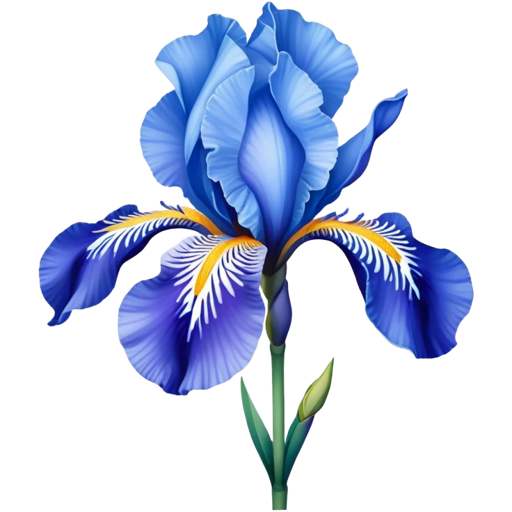 single Sky Blue Iris, straight stem emoji