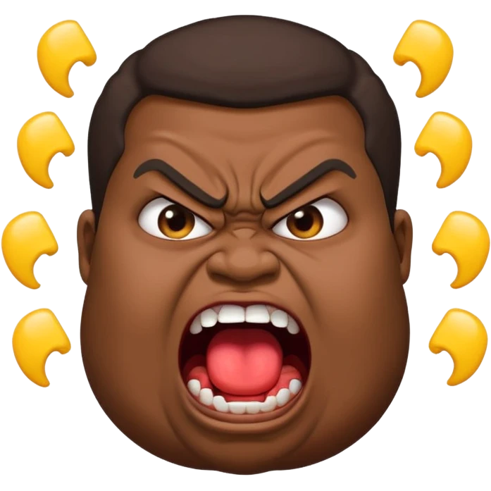 gum tsion emoji very not nice rude shouting ragebaiter fat ugly fat  black emoji