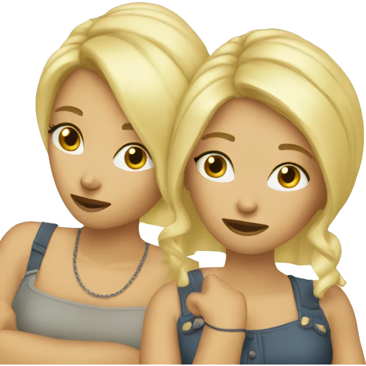 Duo blonde chatin  emoji