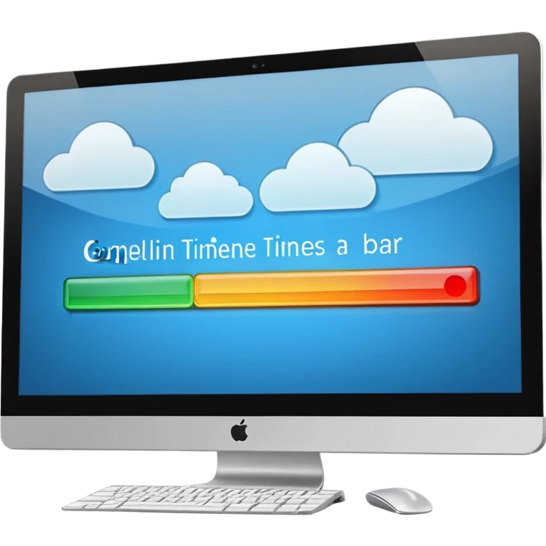 computer screen with a timeline bar emoji