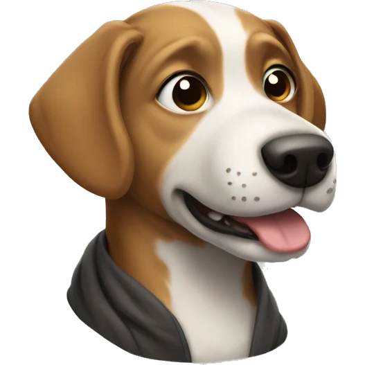 Dog wearing a hudi  emoji