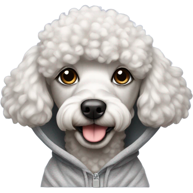 Poodle wearing a hoodie  emoji