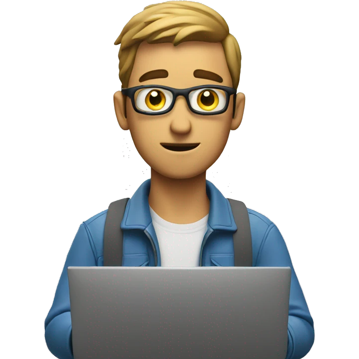 Guy learning more about video editing emoji
