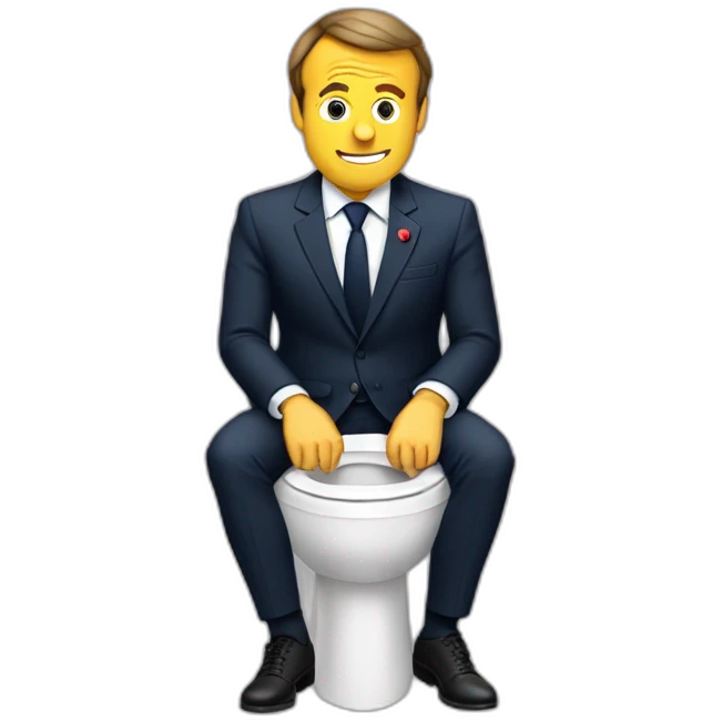 Macron qui est au toilette emoji