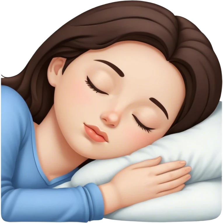 Brunette girl sleepin emoji