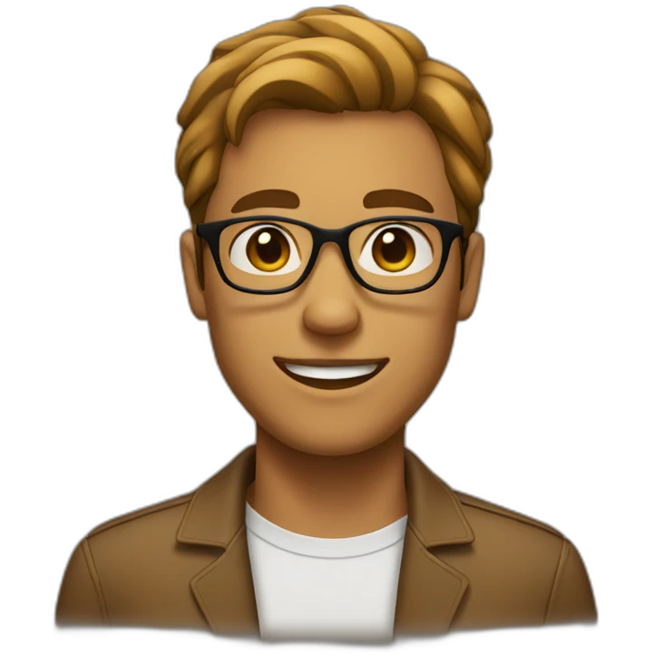 a light brown men with glasses and good hair emoji