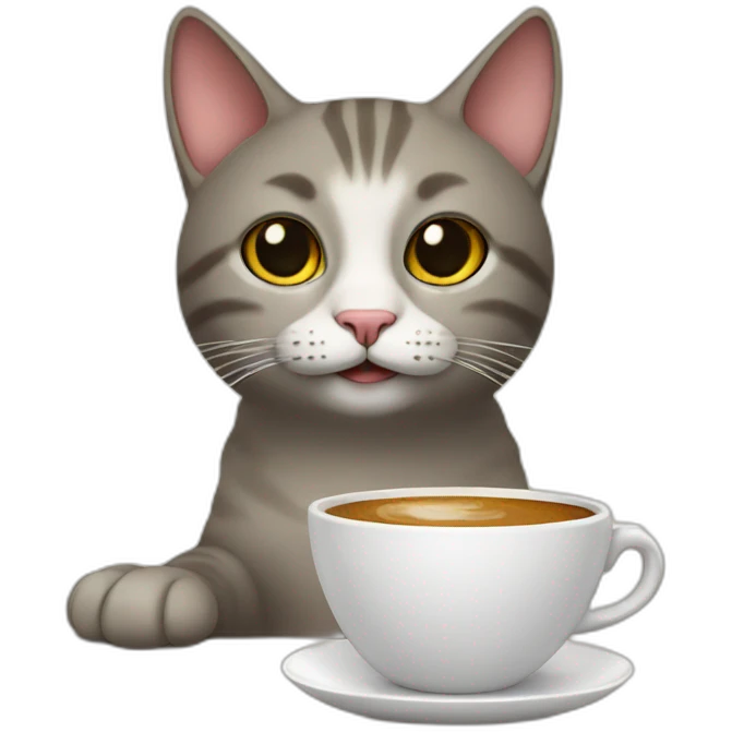cat with coffe emoji