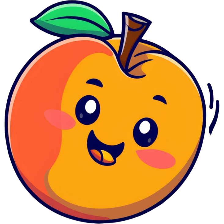 character biting into a juicy peach emoji