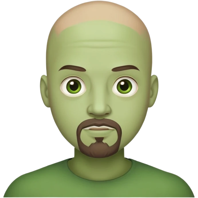 bald man with goatee green emoji