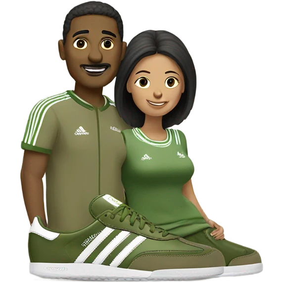 couple khaki green adidas samba emoji